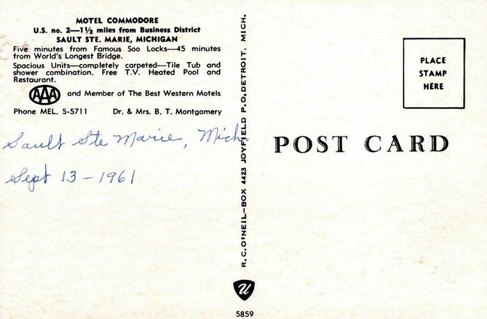 Motel Commodore - Old Postcard And Promos (newer photo)
